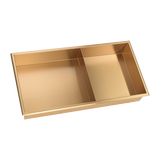 641 x 336 x 101mm Shower Niche Double Shelf Organizer No Tile Needed in Gold