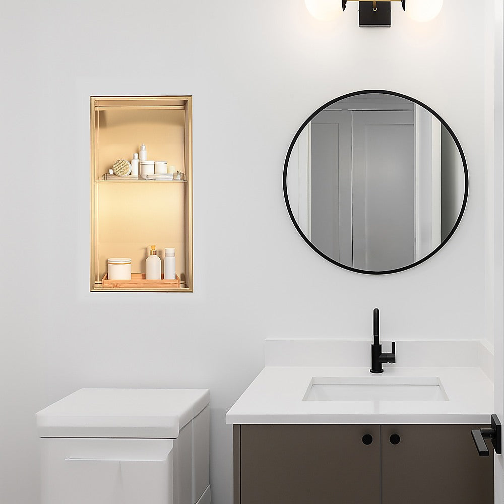 Kitchen & Bathroom DIY: 641 x 336 x 101mm Shower Niche Double Shelf Organizer No Tile Needed in Gold