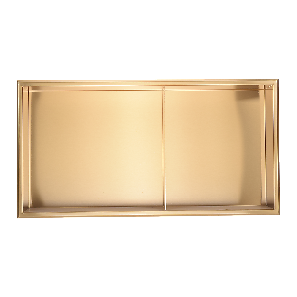 Kitchen & Bathroom DIY: 641 x 336 x 101mm Shower Niche Double Shelf Organizer No Tile Needed in Gold