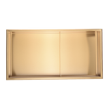 641 x 336 x 101mm Shower Niche Double Shelf Organizer No Tile Needed in Gold