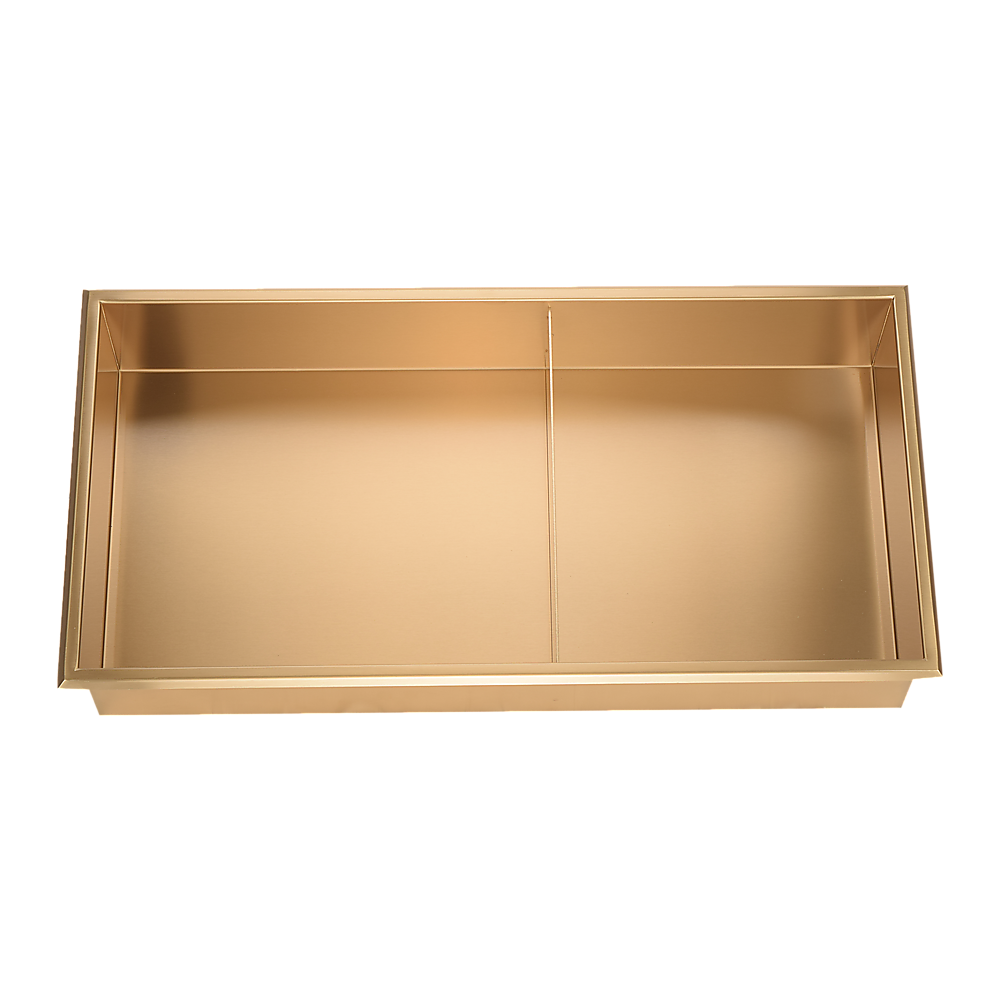 Kitchen & Bathroom DIY: 641 x 336 x 101mm Shower Niche Double Shelf Organizer No Tile Needed in Gold