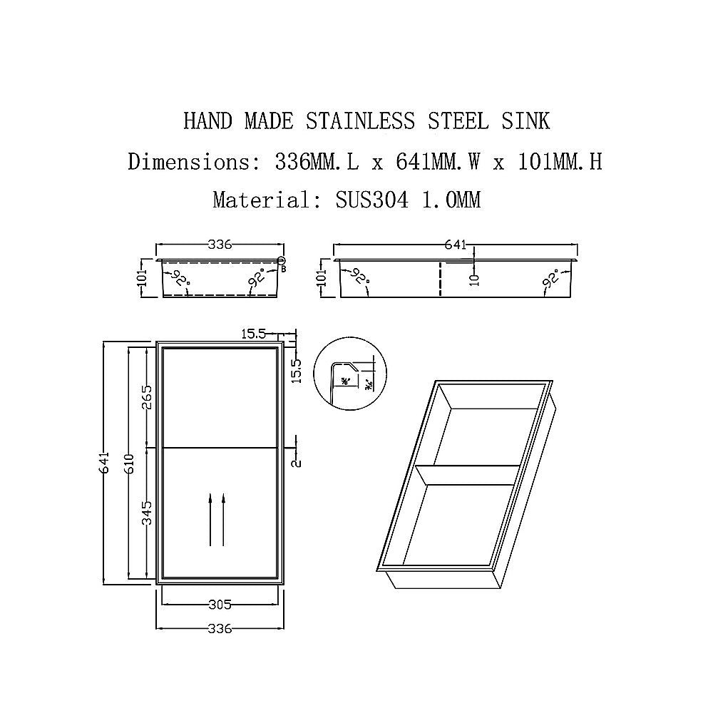 Kitchen & Bathroom DIY: 641 x 336 x 101mm Shower Niche Double Shelf Organizer No Tile Needed in Gold