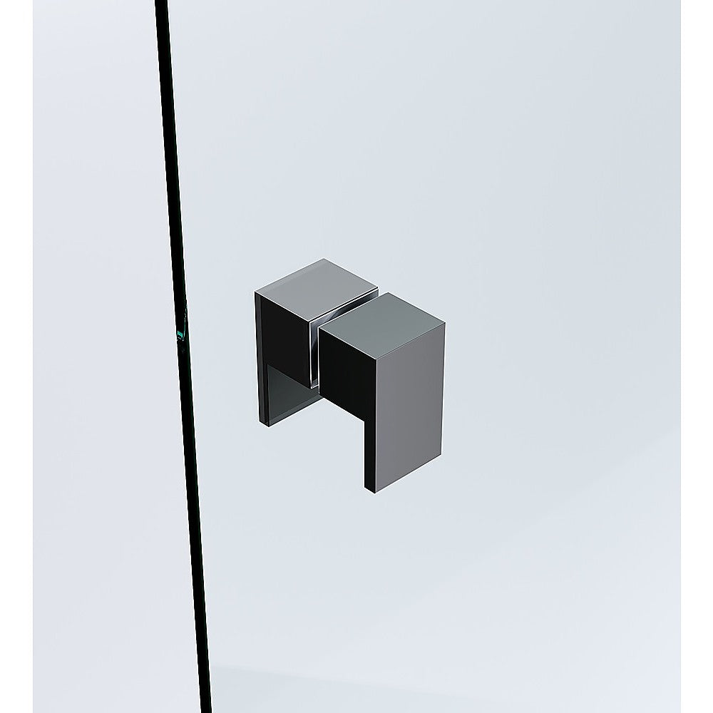 Shower Heads & Screens: 90x90cm Double Door Corner Shower Screen  Black Wall U-Brackets, Brass Hinges & Square double pull Handle