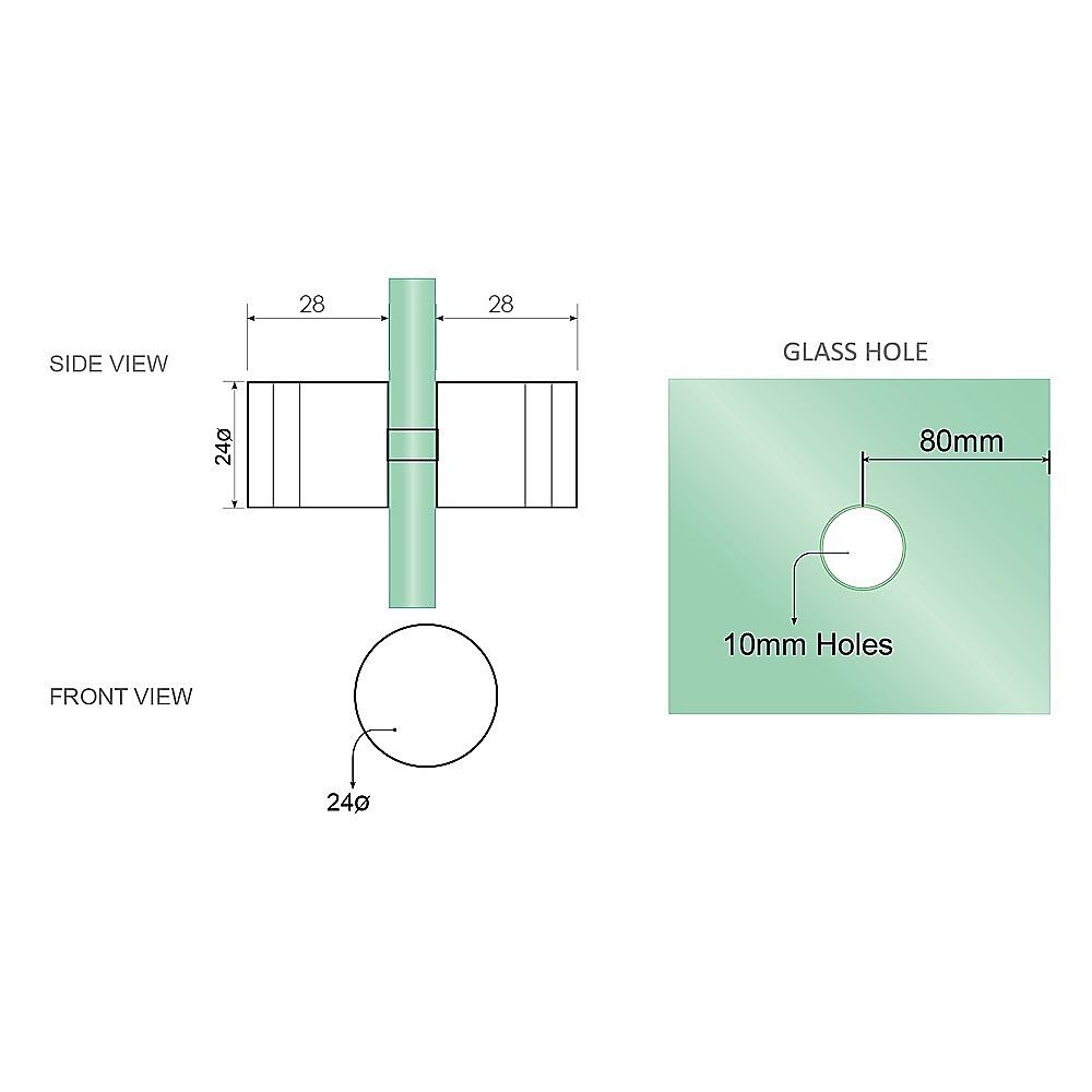 Shower Heads & Screens: 100x100cm Double Door Corner Shower Screen  Black Wall U-Brackets, Brass Hinges & Round Knob Handle