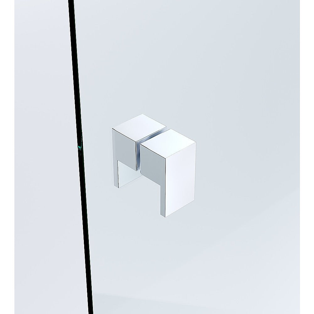 Shower Heads & Screens: 100x100cm Double Door Corner Shower Screen  Chrome Wall U-Brackets, Brass Hinges & Square double pull Handle
