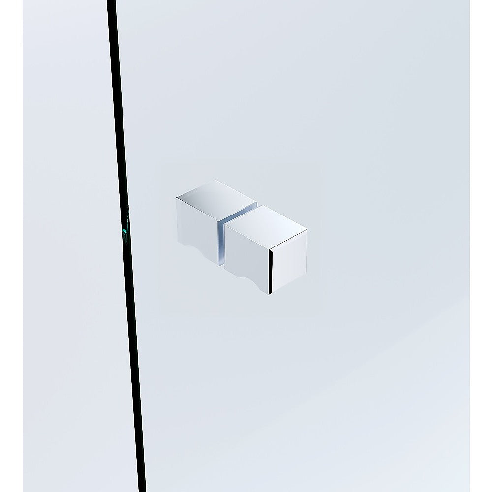 Shower Heads & Screens: 110x110cm Double Door Corner Shower Screen  Chrome Wall U-Brackets, Brass Hinges & Square knob Handle