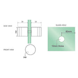 Shower Heads & Screens: 110x110cm Double Door Corner Shower Screen  Black Wall F-Brackets, Brass Hinges & Round Knob Handle