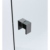 110x110cm Double Door Corner Shower Screen with Black Brackets and Brass Hinges, Square double pull Handle
