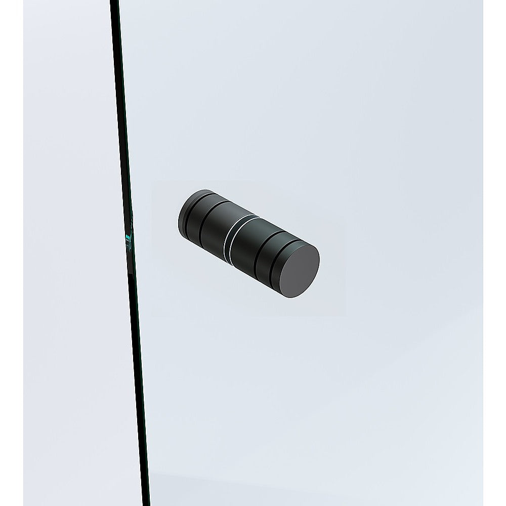 Shower Heads & Screens: 120x120cm Double Door Corner Shower Screen  Black Wall U-Brackets, Brass Hinges & Round Knob Handle