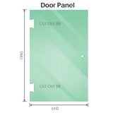 90x100cm Double Door Corner Shower Screen with Nickel Brackets and Brass Hinges, Square double pull Handle