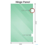 90x100cm Double Door Corner Shower Screen with Nickel Brackets and Brass Hinges, Square double pull Handle