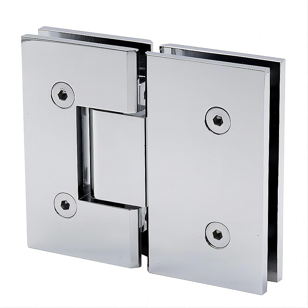 Shower Heads & Screens: 100x110cm Double Door Corner Shower Screen  Chrome Wall U-Brackets, Brass Hinges & Square double pull Handle