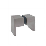 100x110cm Double Door Corner Shower Screen – Nickel F-Brackets, Brass Hinges & Square Double Pull Handle