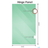 110x120cm Double Door Corner Shower Screen with Nickel Brackets and Brass Hinges, Square double pull Handle