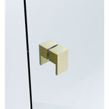 90x90cm Double Door Corner Shower Screen with Channels and Brass Hinges - Gold
