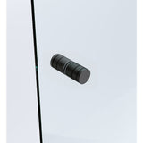 Shower Heads & Screens: 90x110cm Double Door Corner Shower Screen  Channels with Brass Hinges in Black, Round Handles