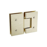100x110cm Double Door Corner Shower Screen – Channels with Brass Hinges in Gold, Square Knob Handles