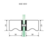 90cm Frameless Diamond Shower Screen with Nickel Brackets and SS Hinges, Square Knob Handle