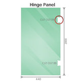 90cm Frameless Diamond Shower Screen with Nickel Brackets and SS Hinges, Square Double Pull Handle