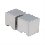 100cm Frameless Diamond Shower Screen with Nickel Brackets and SS Hinges, Square Knob Handle