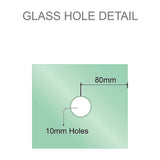 100cm Frameless Diamond Shower Screen with Nickel Brackets and SS Hinges, Round Knob Handle