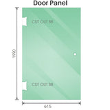 100cm Frameless Diamond Shower Screen with Nickel Brackets and SS Hinges, Square Double Pull Handle