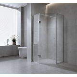 90cm Frameless Diamond Shower Screen with Channels and SS Hinges - White