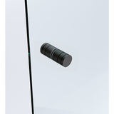 90cm Frameless Diamond Shower Screen with Channels and SS Hinges - Black