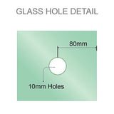 90cm Frameless Diamond Shower Screen with Black Brackets and Brass Hinges, Square Knob Handle