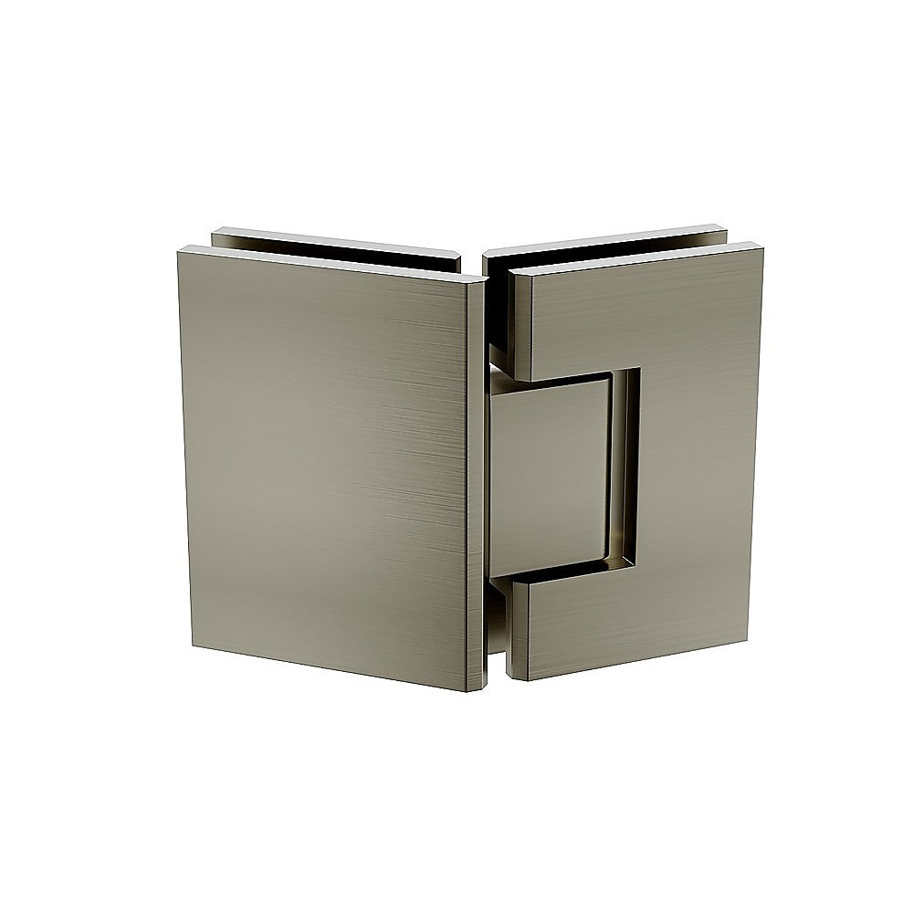 Shower Heads & Screens: 100cm Frameless Diamond Shower Screen  Gunmetal U-Brackets, Brass Hinges & Square Double Pull Handle