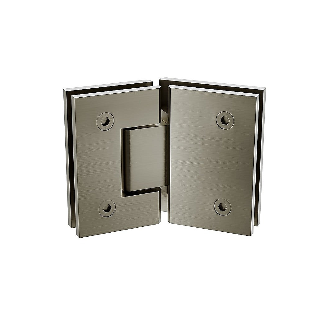 Shower Heads & Screens: 100cm Frameless Diamond Shower Screen  Gunmetal U-Brackets, Brass Hinges & Square Double Pull Handle