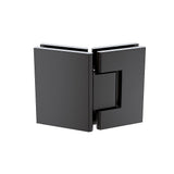 Shower Heads & Screens: 90cm Frameless Diamond Shower Screen  Channels with Brass Hinges in Black, Round Handle