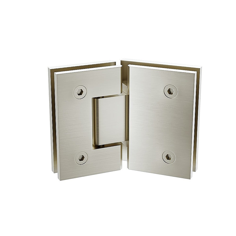 Shower Heads & Screens: 100cm Frameless Diamond Shower Screen  Channels with Brass Hinges in Nickel, Square Knob Handle