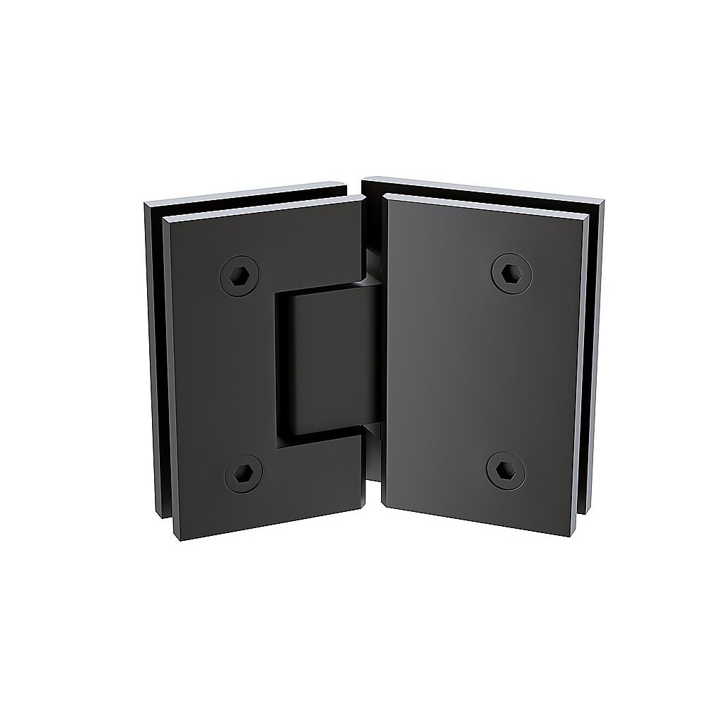 Shower Heads & Screens: 100cm Frameless Diamond Shower Screen  Channels with Brass Hinges in Black, Round Handle