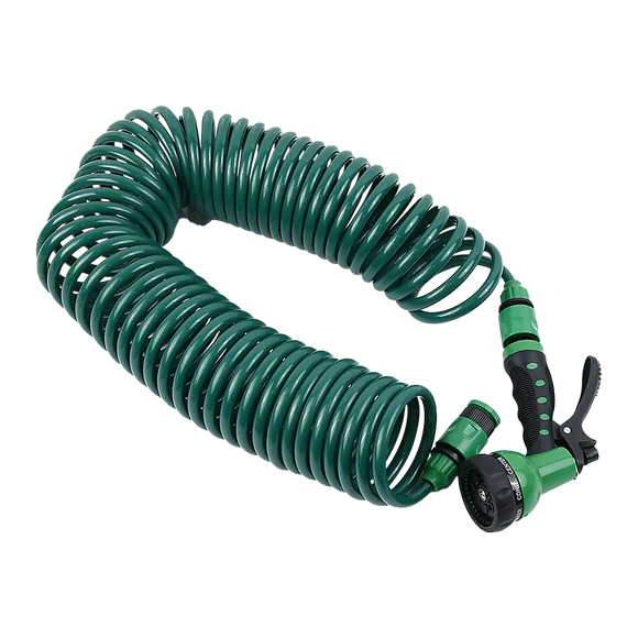30M Garden Hose Heavy-Duty Coiled Spiral Car Washing Cleaning Water Hose Garden