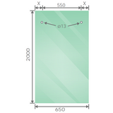 130cm Frameless Glass Sliding Shower Door with Black Rail and Hardware