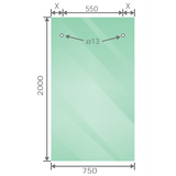 140cm Frameless Glass Sliding Shower Door with Black Rail and Hardware