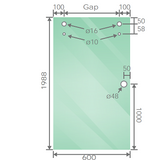120x100cm Frameless Glass Sliding Corner Shower with Black Rail and Hardware