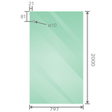 140x80cm Frameless Glass Sliding Corner Shower with Black Rail and Hardware