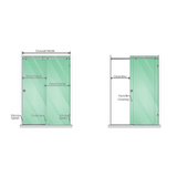 Shower Heads & Screens: 150x100cm Frameless Glass Sliding Corner Shower  With Black Rail and U-brackets for Contemporary Bathrooms