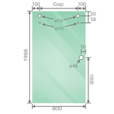 160x90cm Frameless Glass Sliding Corner Shower with Black Rail and Hardware