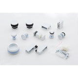 130x80cm Frameless Glass Sliding Corner Shower with White Rail and Hardware