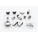 140x100cm Frameless Glass Sliding Corner Shower with Nickel Rail and Hardware