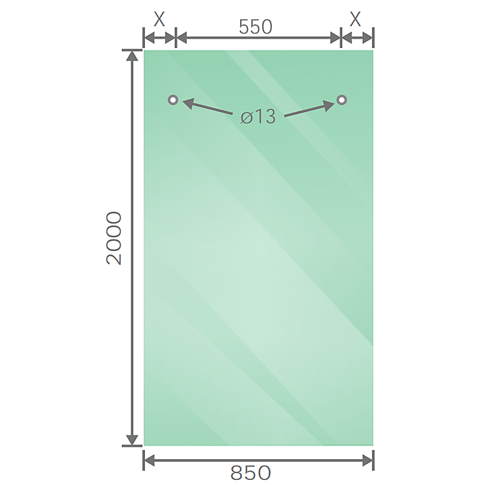 170x80cm Frameless Glass Sliding Corner Shower – With Nickel Rail and U-Brackets for Contemporary Bathrooms