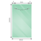 170x90cm Frameless Glass Sliding Corner Shower with Nickel Rail and Hardware