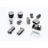 150x80cm Frameless Glass Sliding Corner Shower with Gunmetal Rail and Hardware