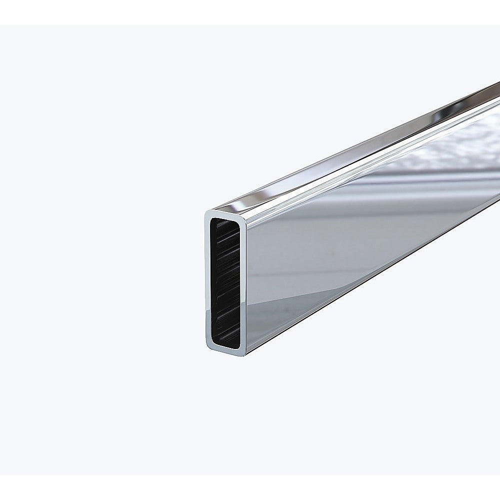 Shower Heads & Screens: 130x90cm Frameless Glass Sliding Corner Shower  With Chrome Rail and Wall channel for Contemporary Bathrooms