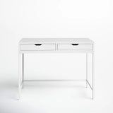 Desks: White Computer Desk  Modern PC Laptop Table for Gaming, Home Office, or Study Space Furniture