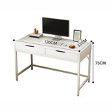 Desks: White Computer Desk  Modern PC Laptop Table for Gaming, Home Office, or Study Space Furniture