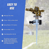 Back Care: Easy to Install Irrigation Sprinkler 360 Degree Rotating Sprinkler Gun Zinc Alloy Adjustable Rocker Sprinkler